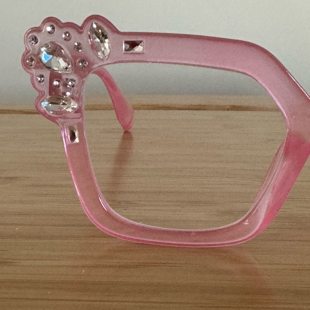 Reading Glasses +1.75 in Pink with Crystals - Picture 2 of 6
